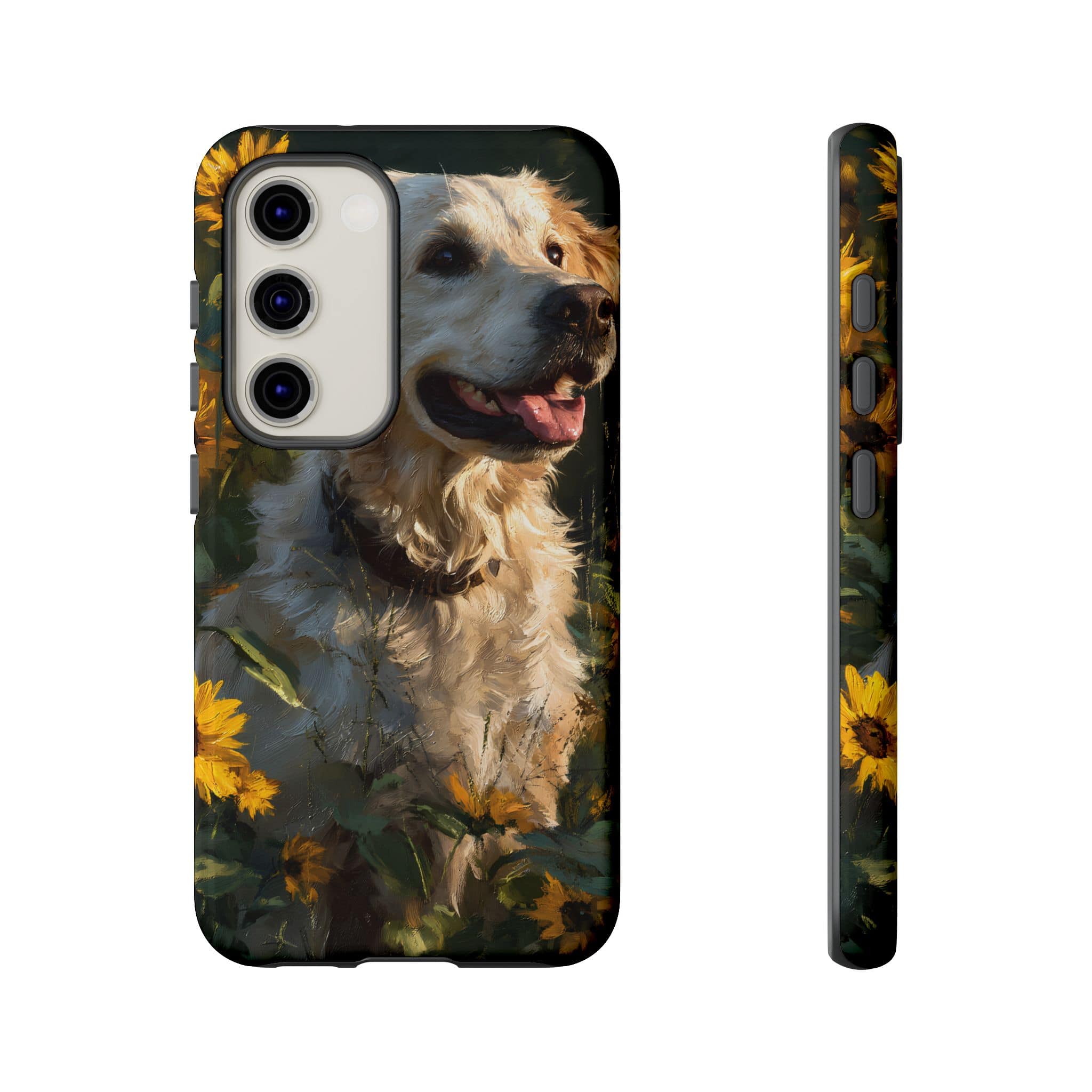 Golden Retriever Sunflower Phone Case