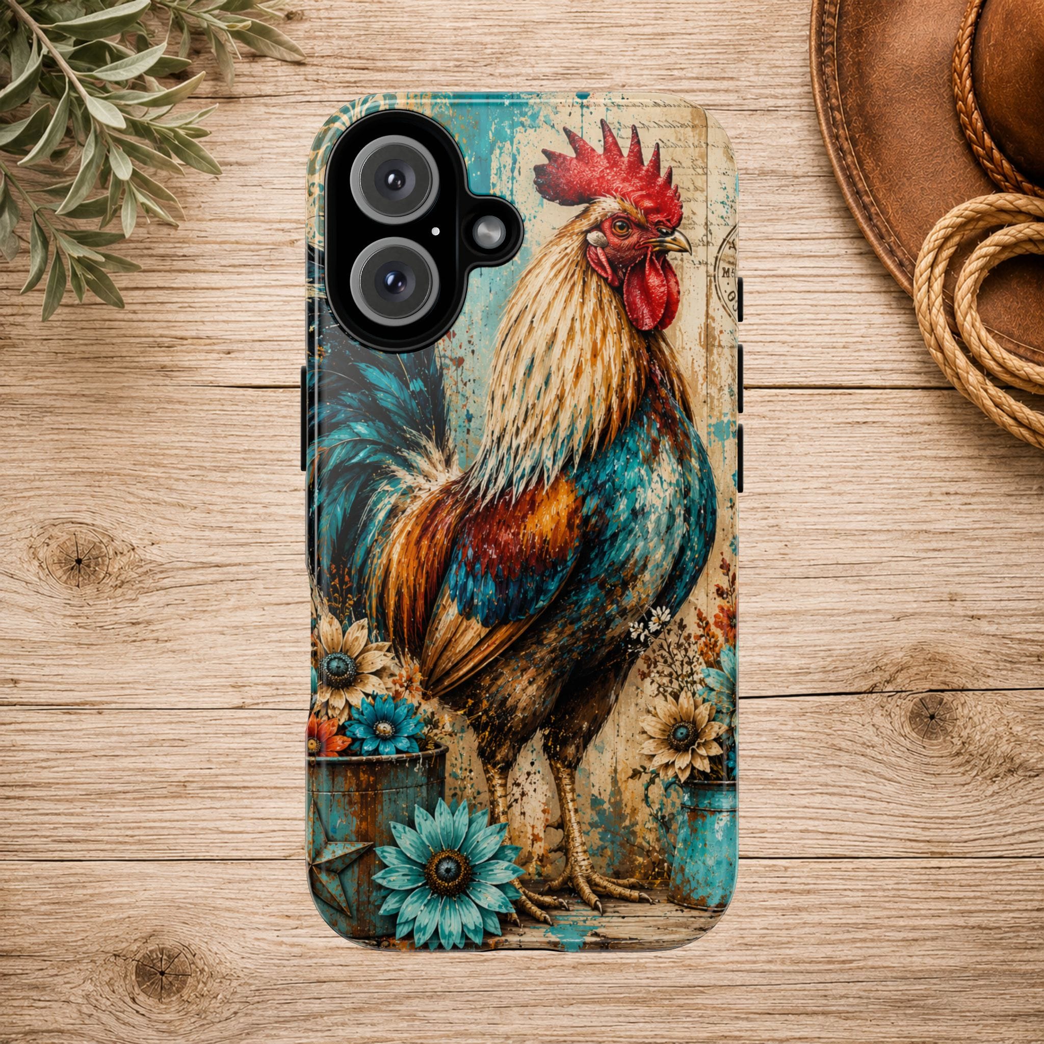 Rustic Farmhouse Rooster Phone Case