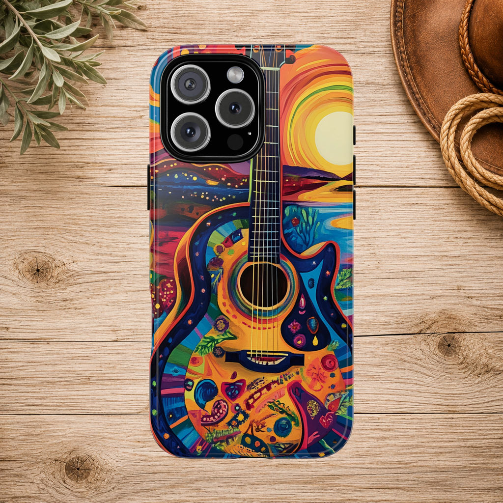 Psychedelic Sunset Guitar Phone Case