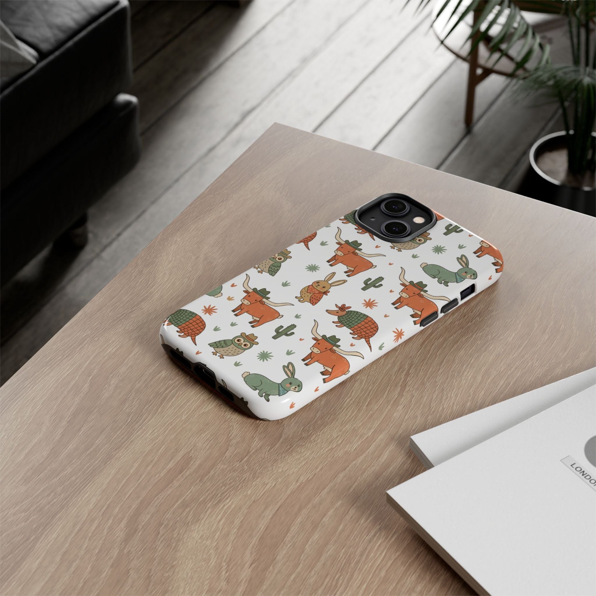 Armadillo, Longhorn, Owl & Bunny Pattern-Phone Case