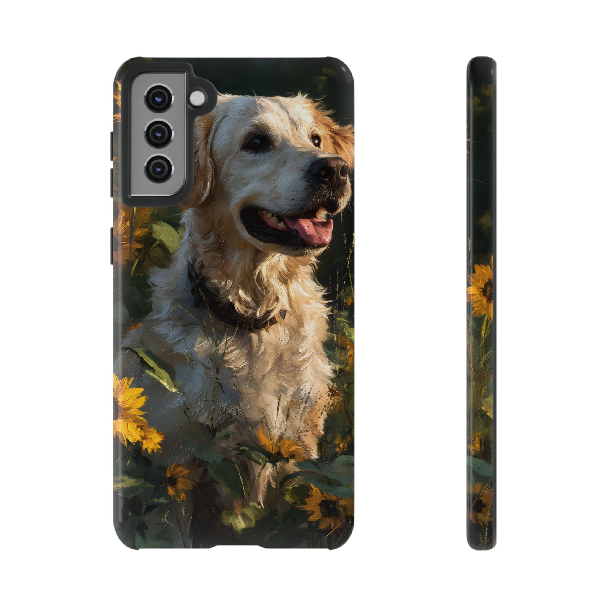 Golden Retriever Sunflower Phone Case