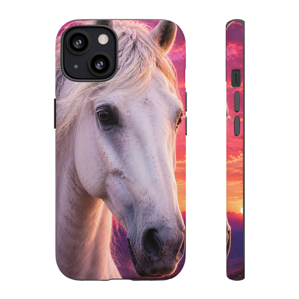 White Horse Sunset Phone Case