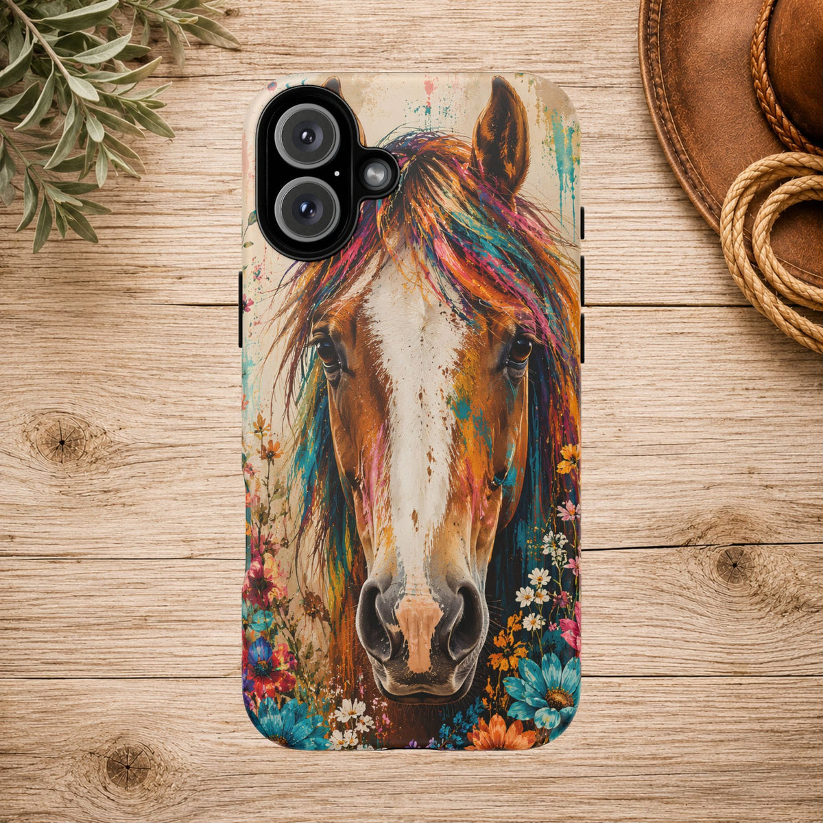 Boho Wildflower Horse Phone Case