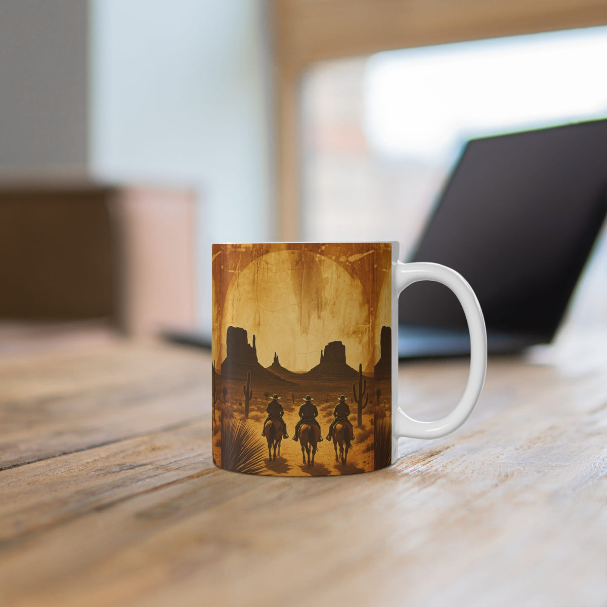 Three Cowboys Desert Sunset Coffee Mug