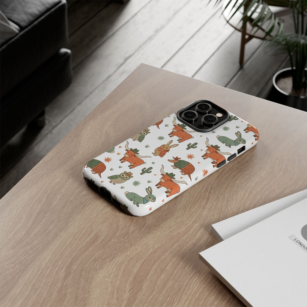 Armadillo, Longhorn, Owl & Bunny Pattern-Phone Case
