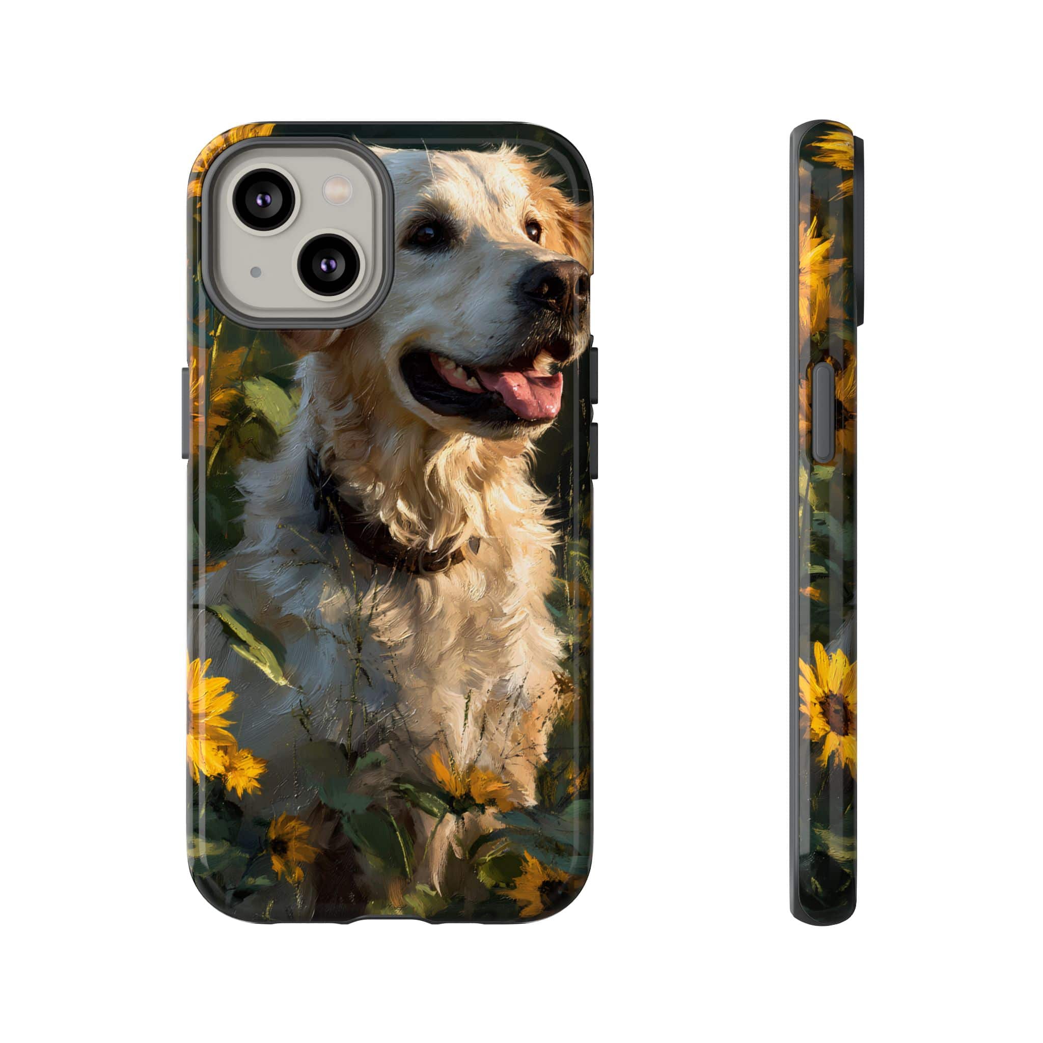 Golden Retriever Sunflower Phone Case