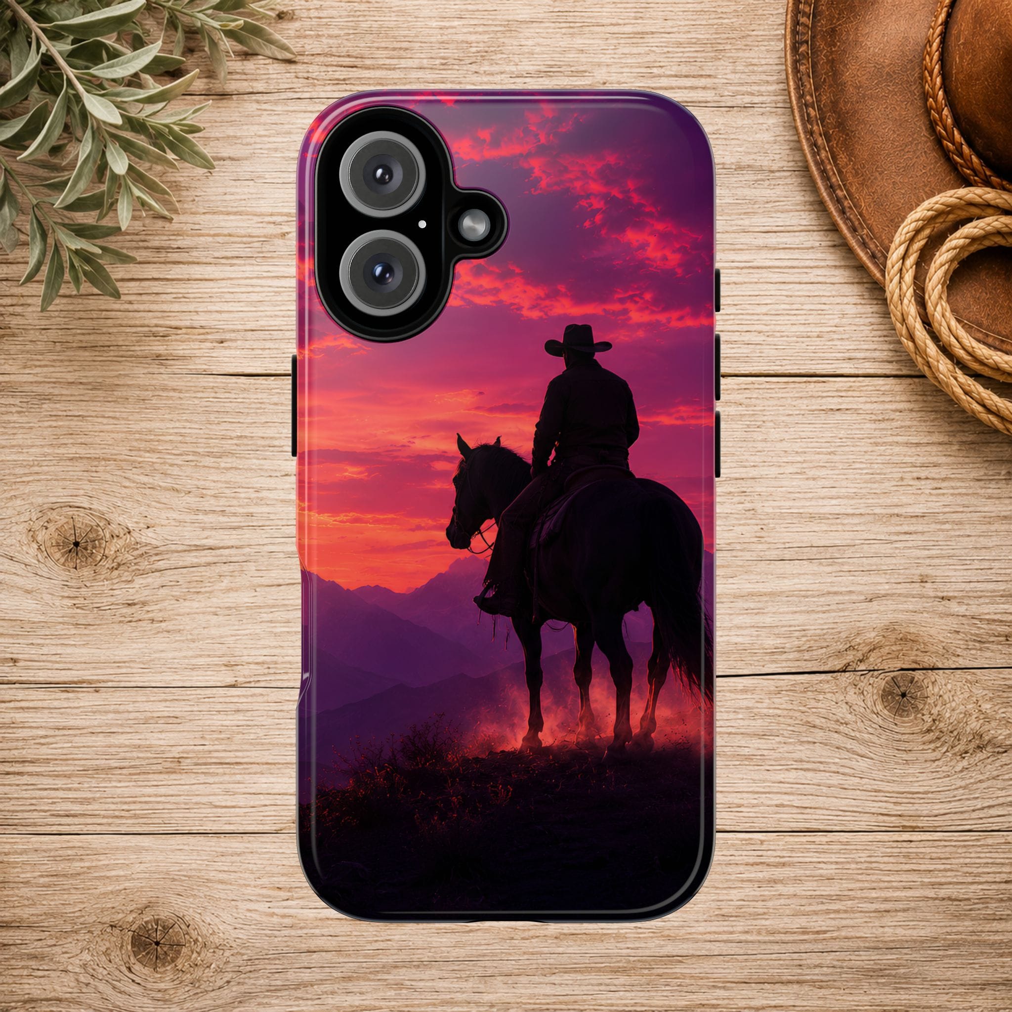 Cowboy Sunset Horseback Phone Case