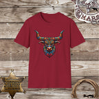 Psychedelic Steer Head-T-Shirt