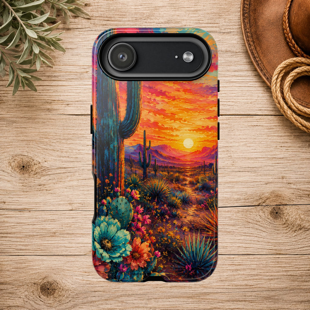 Desert Sunset Bloom Western Phone Case