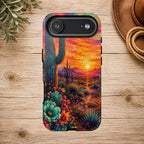Desert Sunset Bloom Western Phone Case