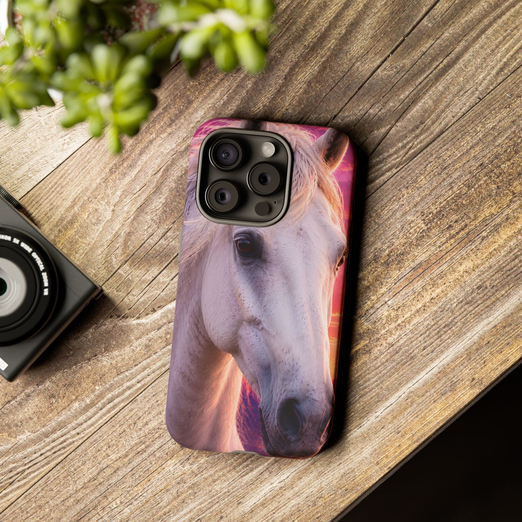 White Horse Sunset Phone Case