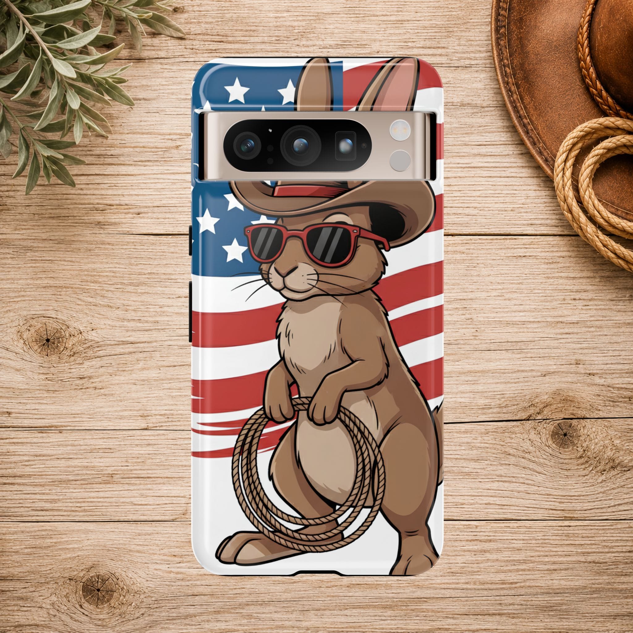 Patriotic Cowboy Bunny Phone Case