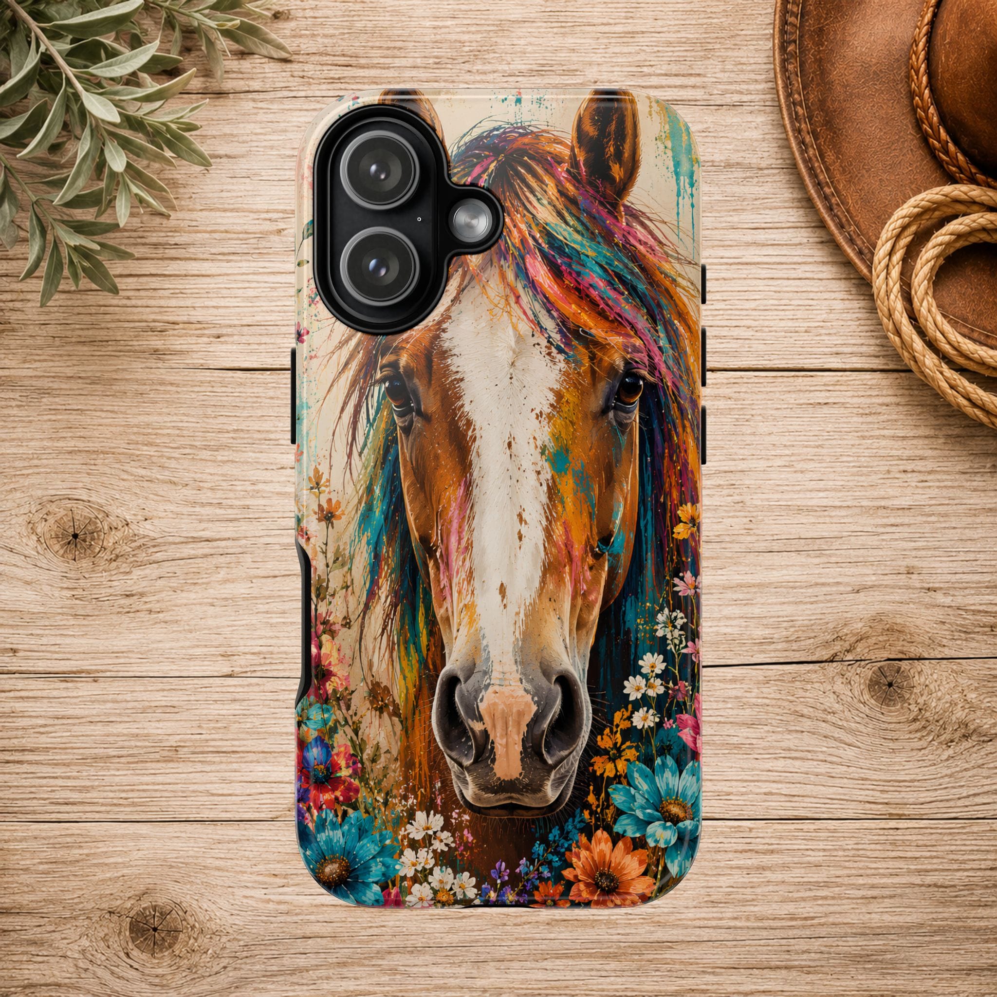 Boho Wildflower Horse Phone Case