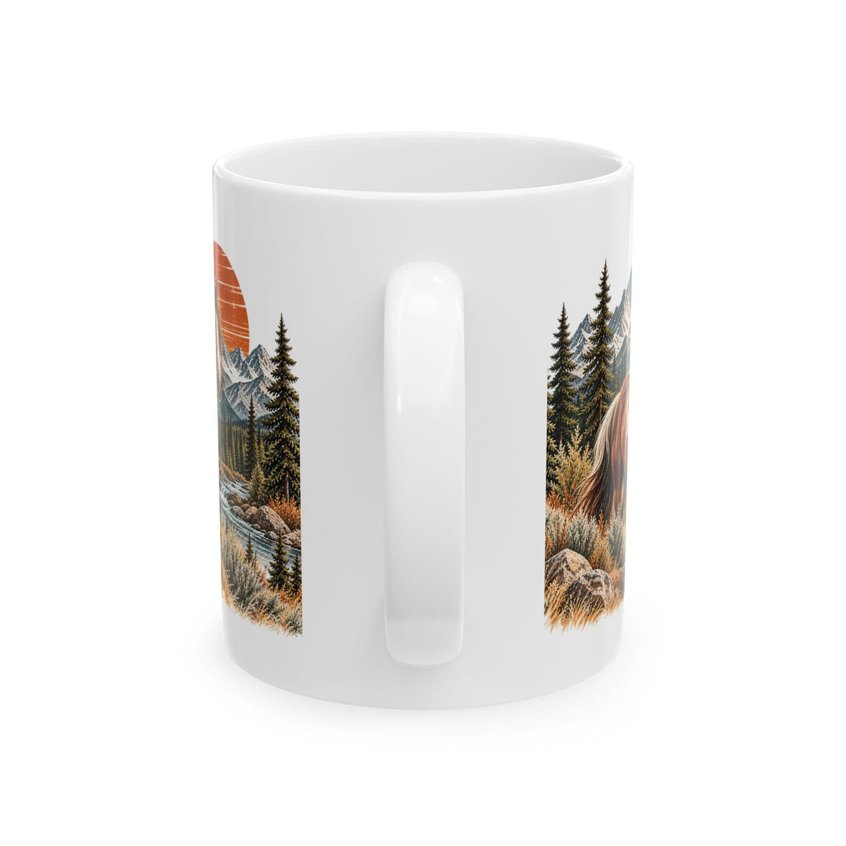 Horse Coffee Mug, Western Horse Mug, Mountain Horse Gift, Rustic Ranch Mug, Horse Lover Gift, 11 oz