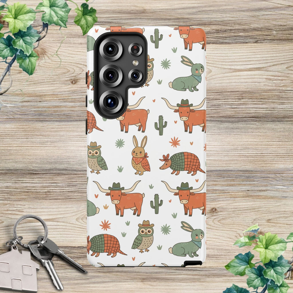 Armadillo, Longhorn, Owl & Bunny Pattern-Phone Case
