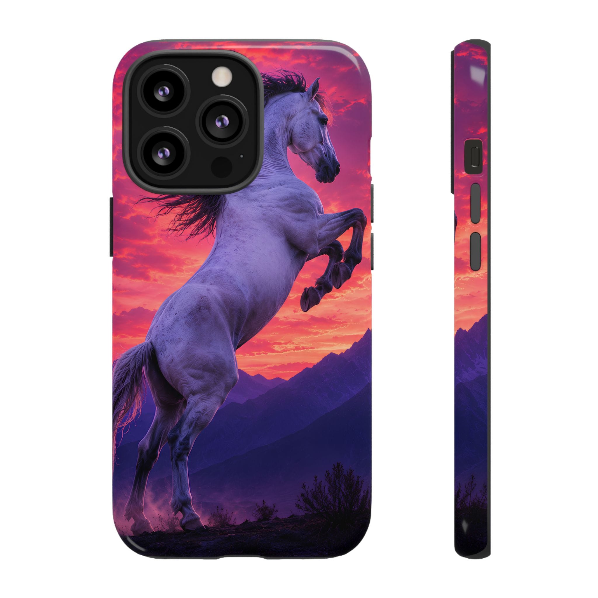 Rearing White Horse Sunset Phone Case