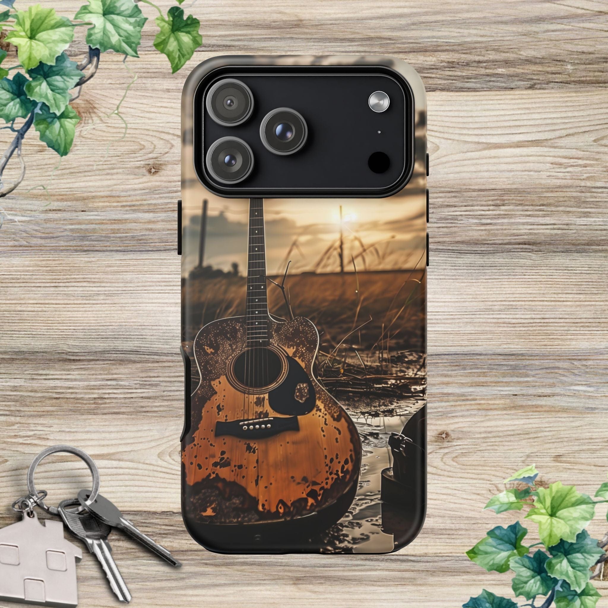 Guitar in a Wet Field -Phone Case