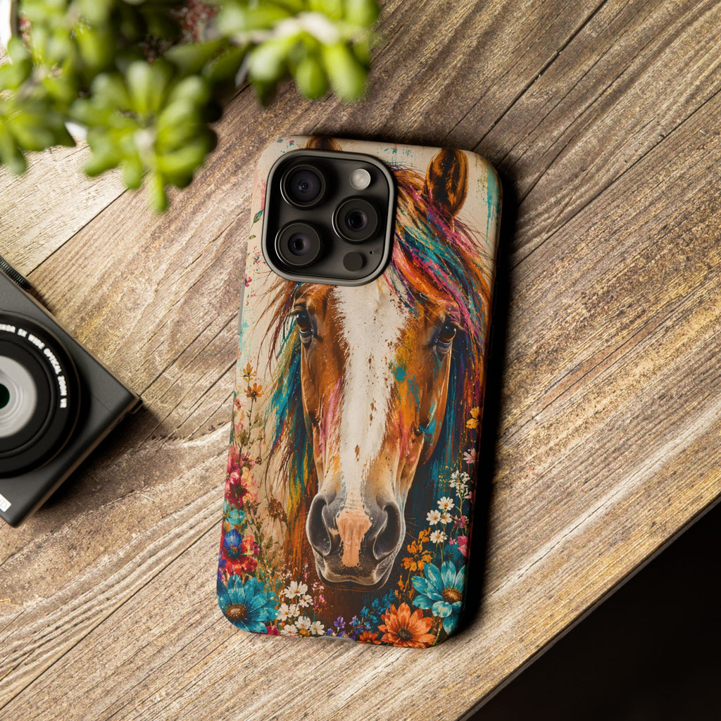 Boho Wildflower Horse Phone Case