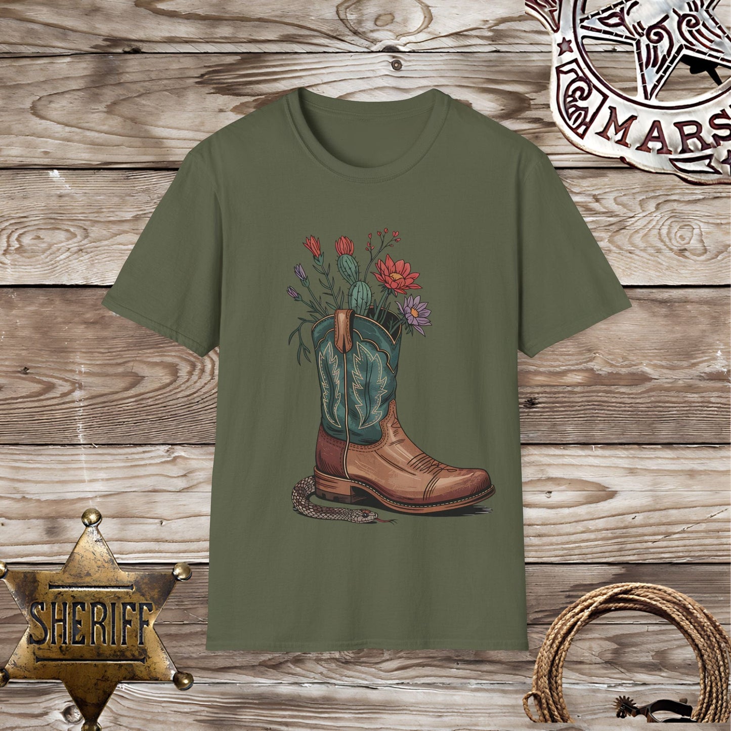 Floral Cowboy Boot with a Surprise