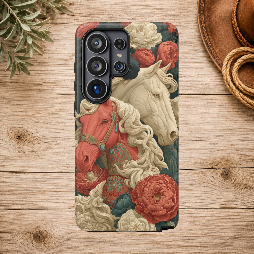 Floral Western Horses Phone Case