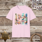 Colorful Floral & Guitar-T-Shirt