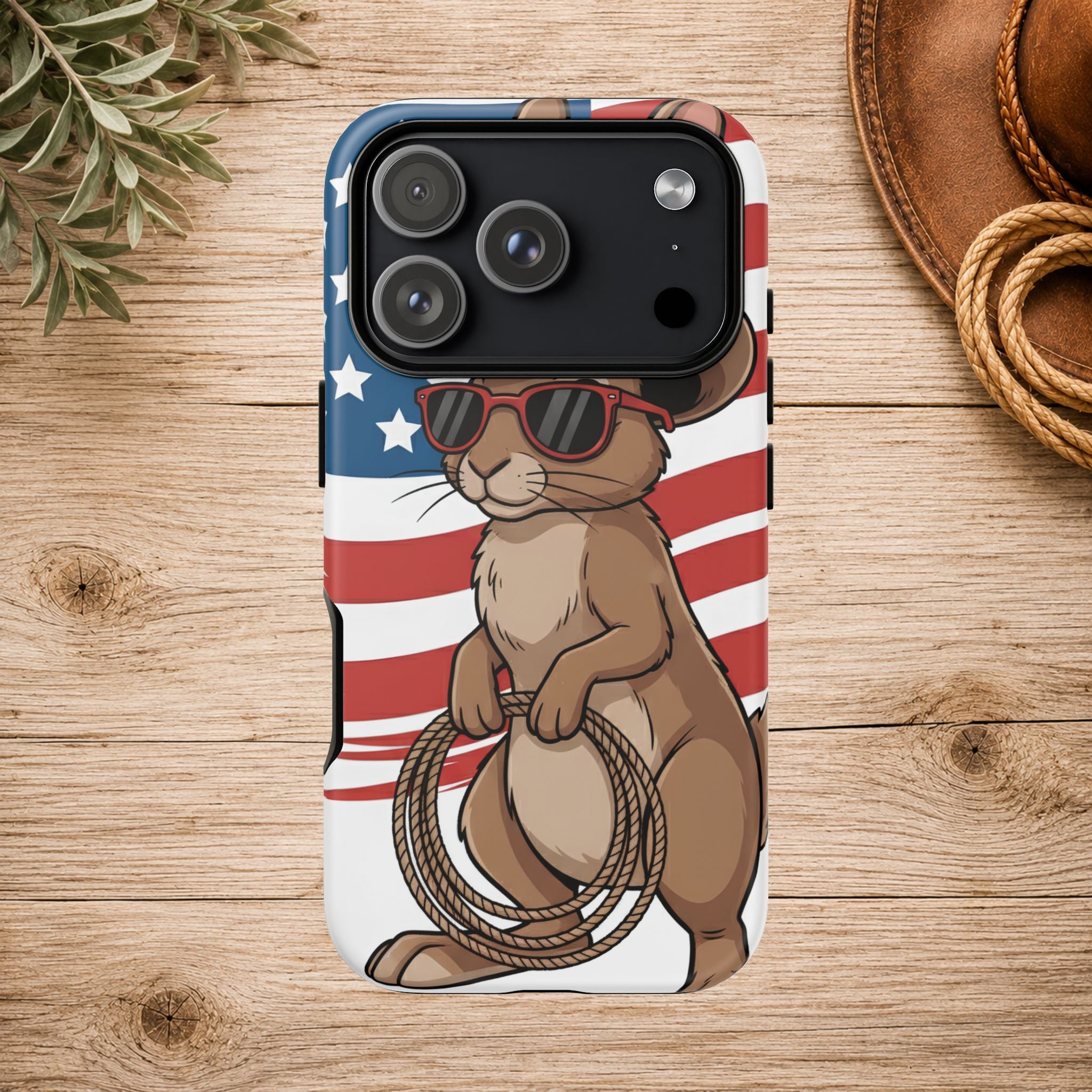 Patriotic Cowboy Bunny Phone Case