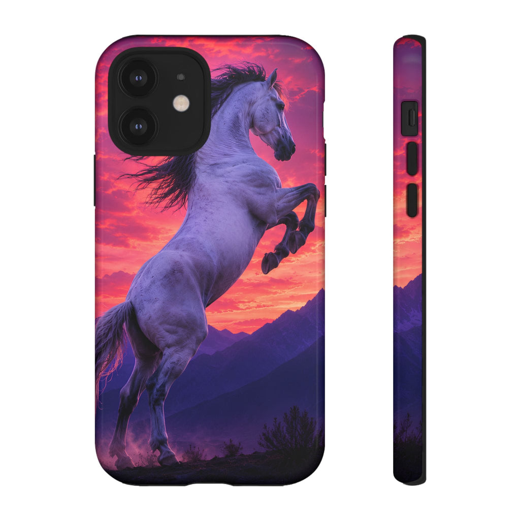 Rearing White Horse Sunset Phone Case