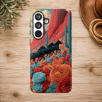 Desert Wild Horses Floral Phone Case