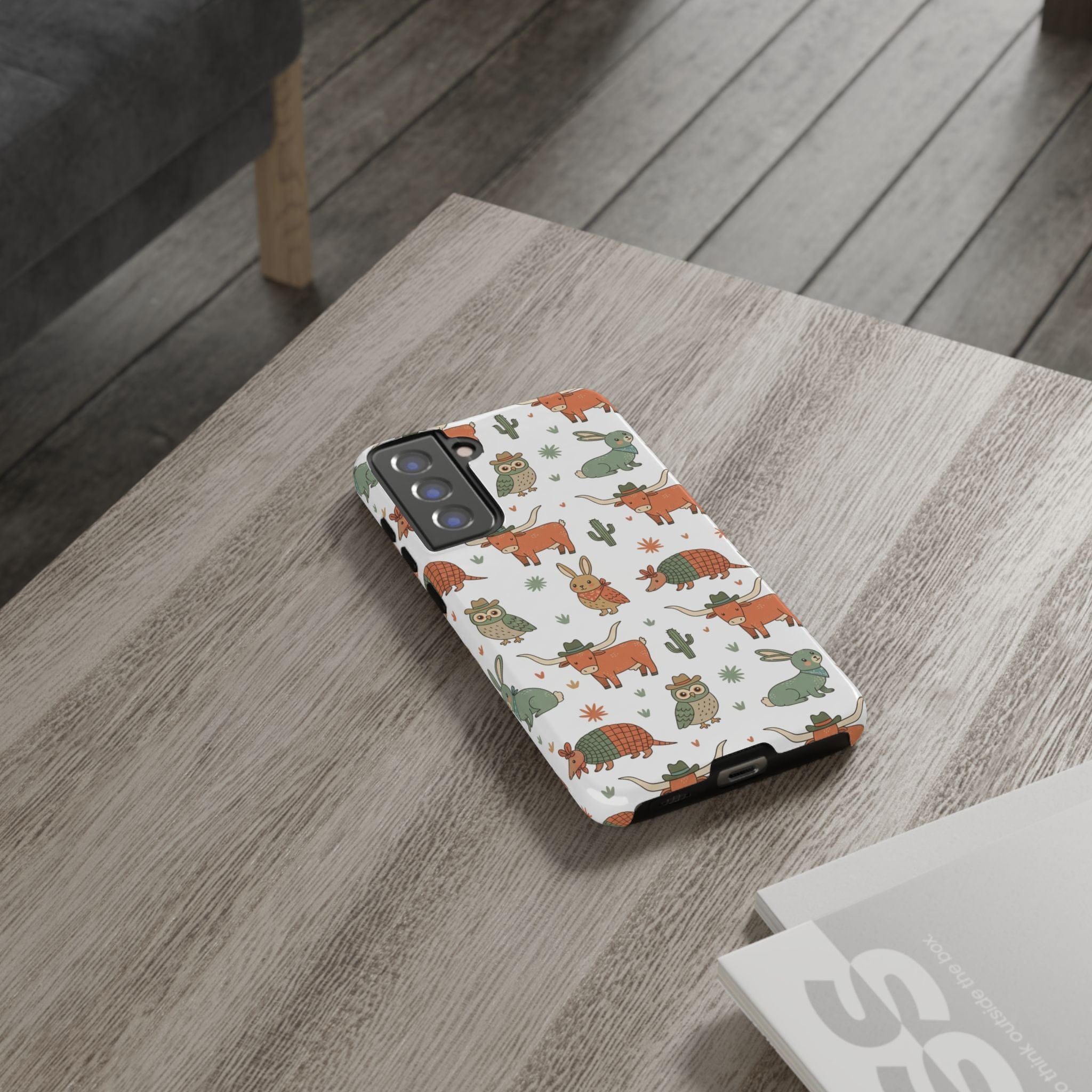 Armadillo, Longhorn, Owl & Bunny Pattern-Phone Case