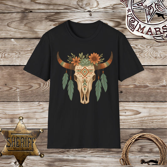 Boho Skelton Floral-T-Shirt