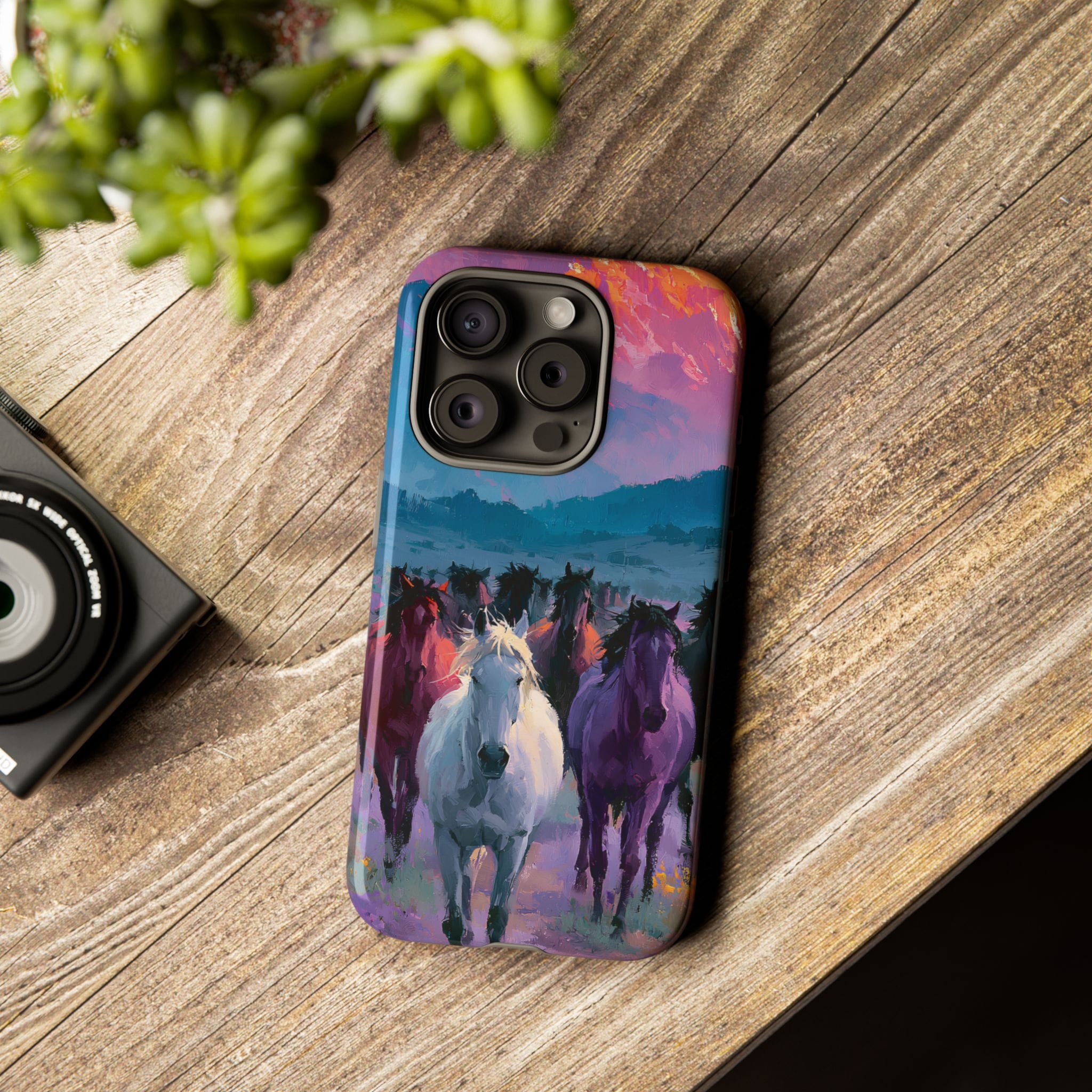 Wild Horses Sunset Mountain Phone Case