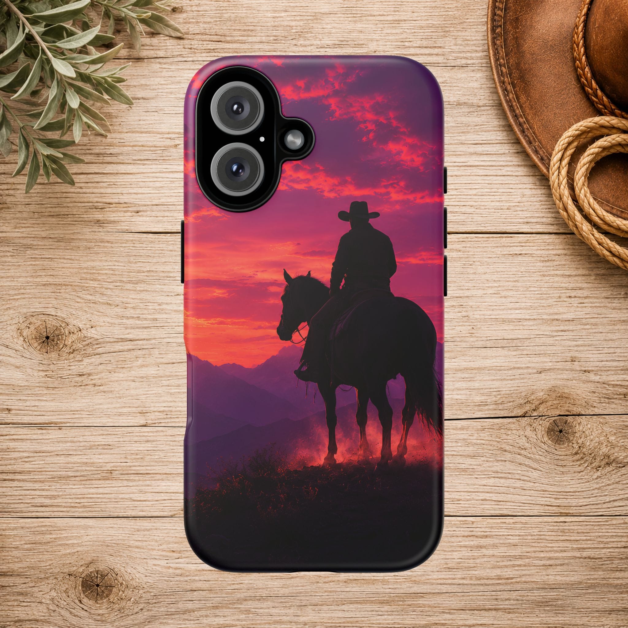 Cowboy Sunset Horseback Phone Case