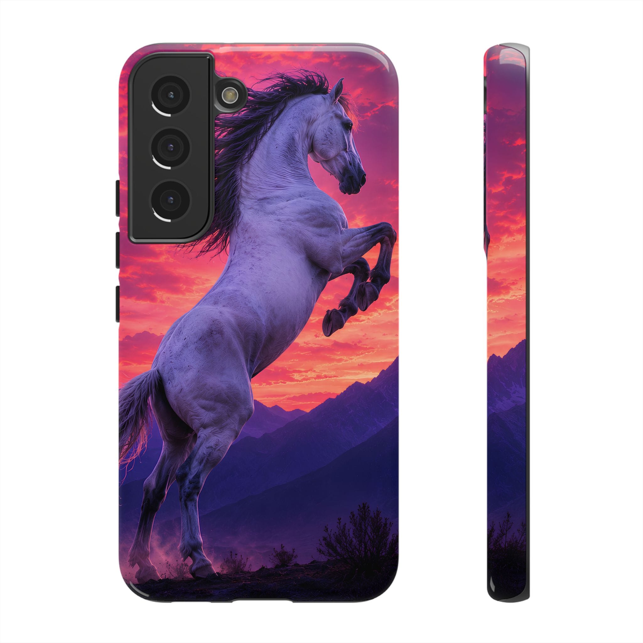 Rearing White Horse Sunset Phone Case