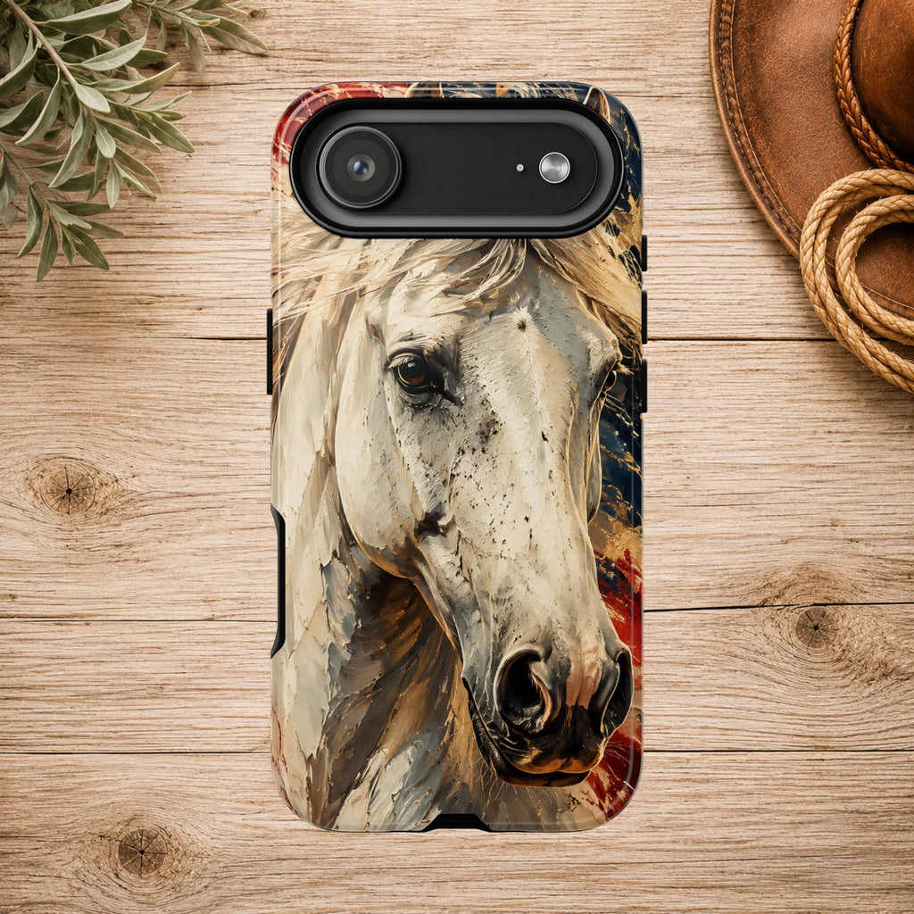Patriotic White Horse Phone Case