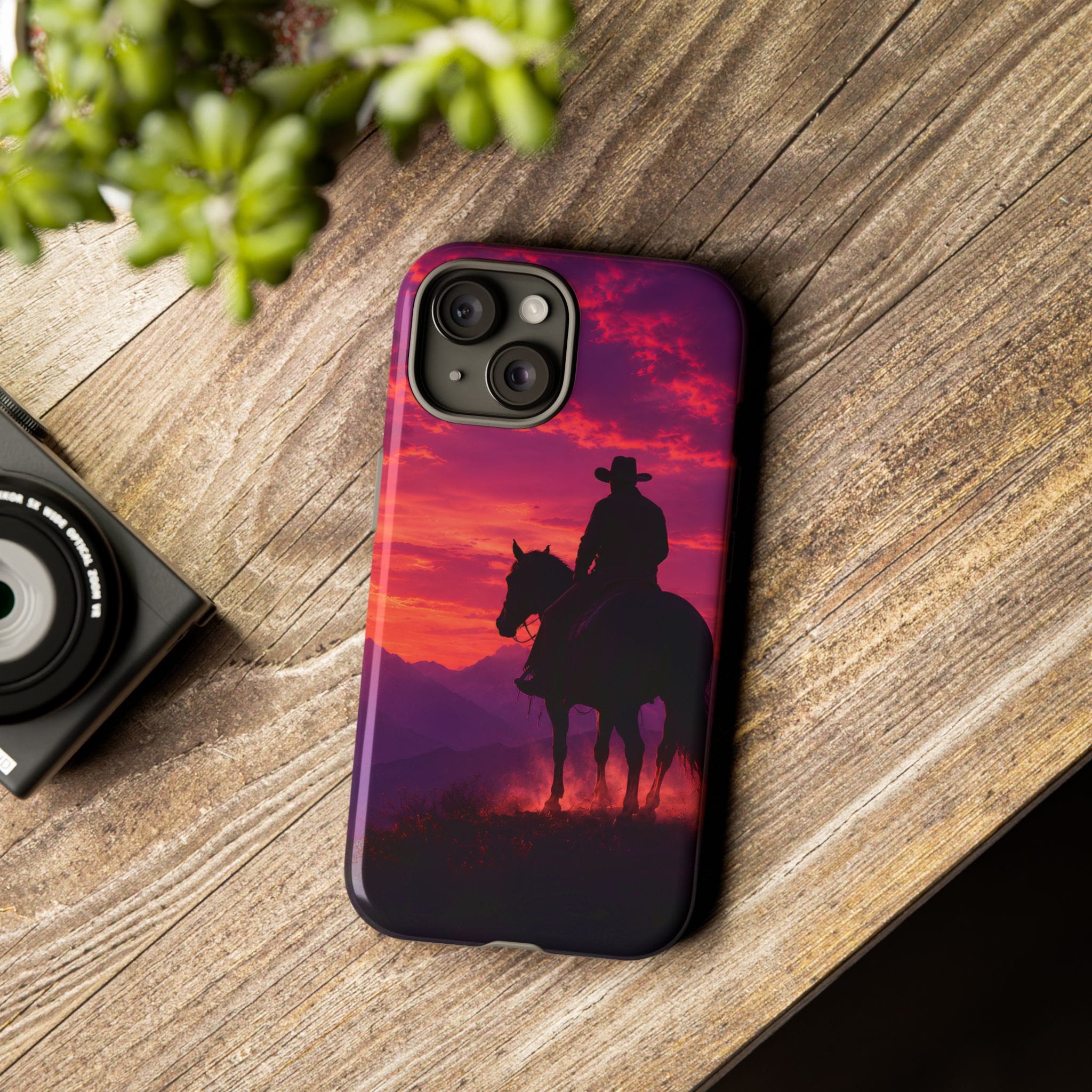 Cowboy Sunset Horseback Phone Case