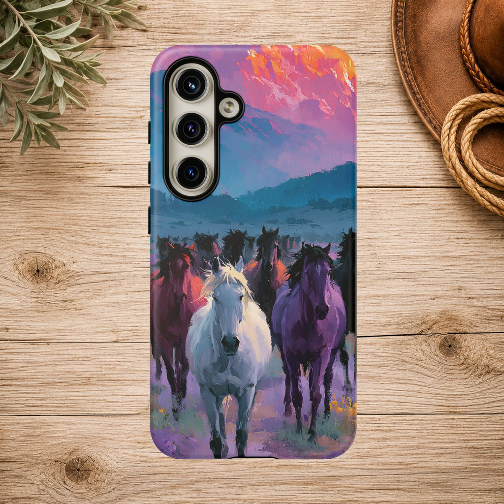 Wild Horses Sunset Mountain Phone Case