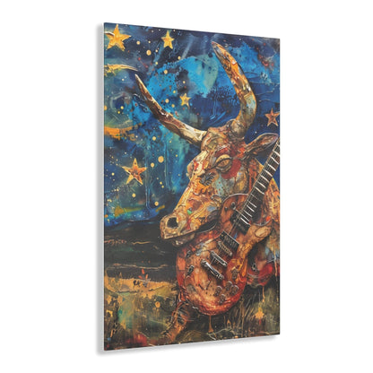 Acrylic Prints Psychedelic Bull Starry Night