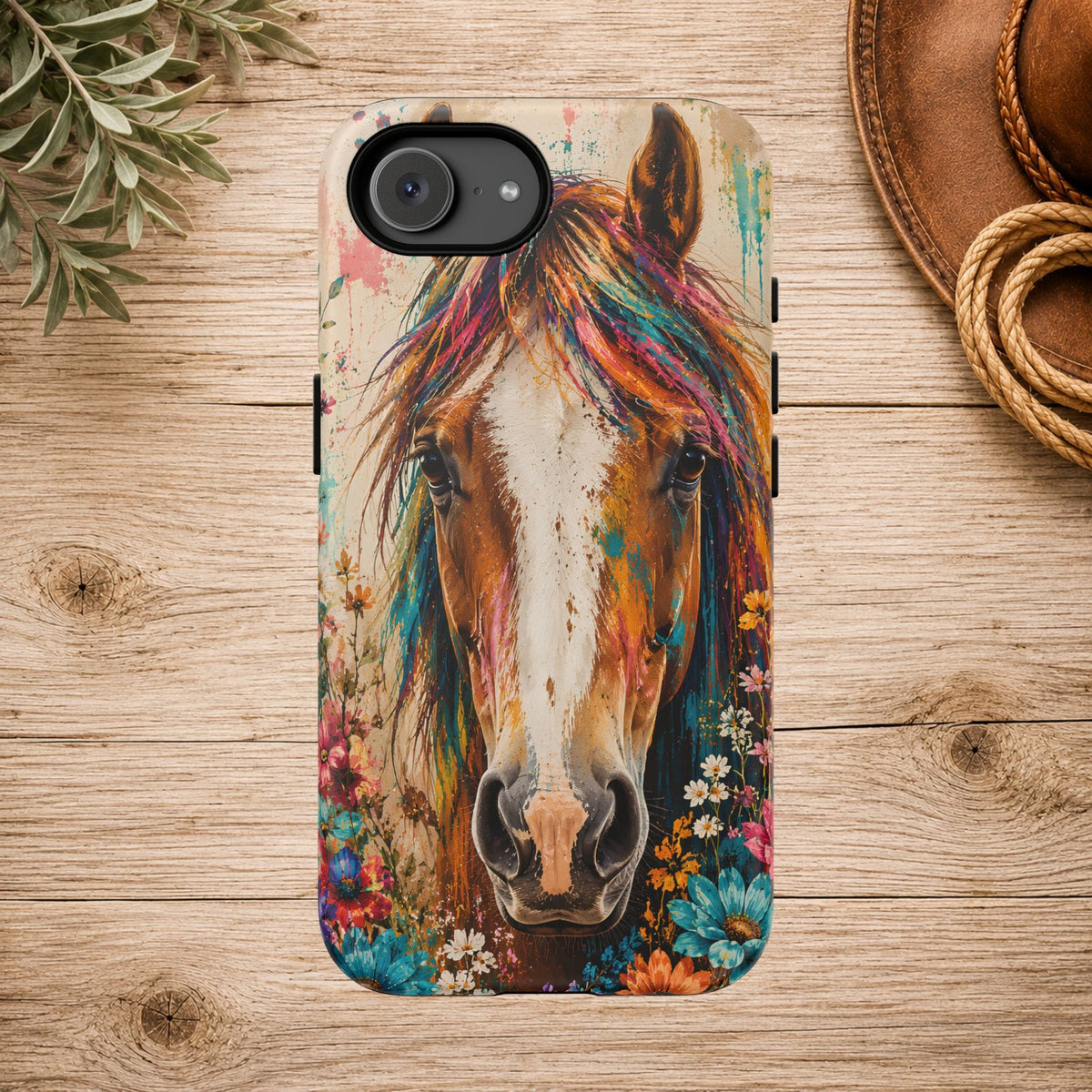 Boho Wildflower Horse Phone Case