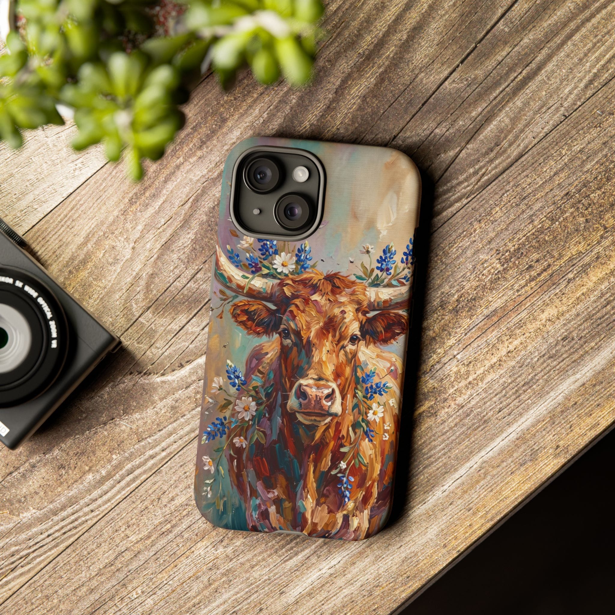 Texas Bluebonnet Longhorn Phone Case