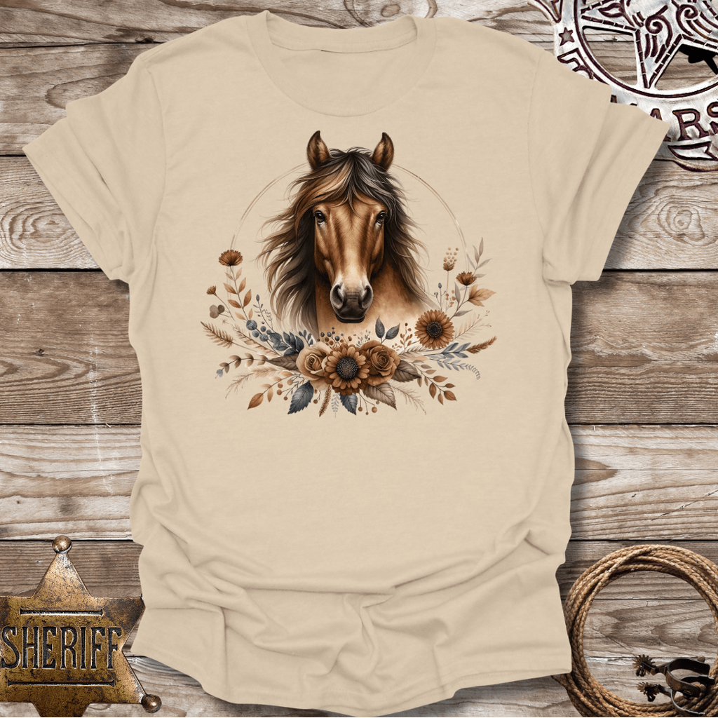 Vintage Horse Floral-T-Shirt