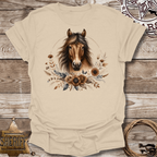 Vintage Horse Floral-T-Shirt