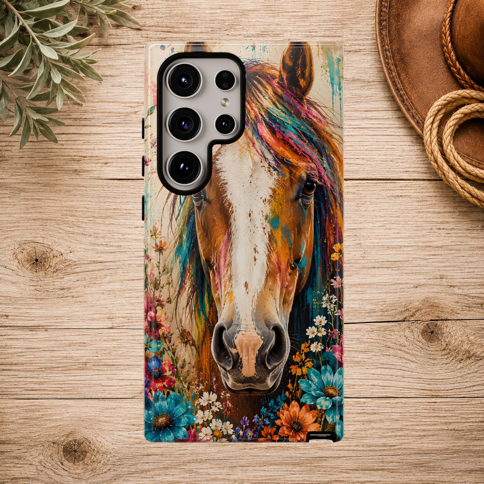 Boho Wildflower Horse Phone Case