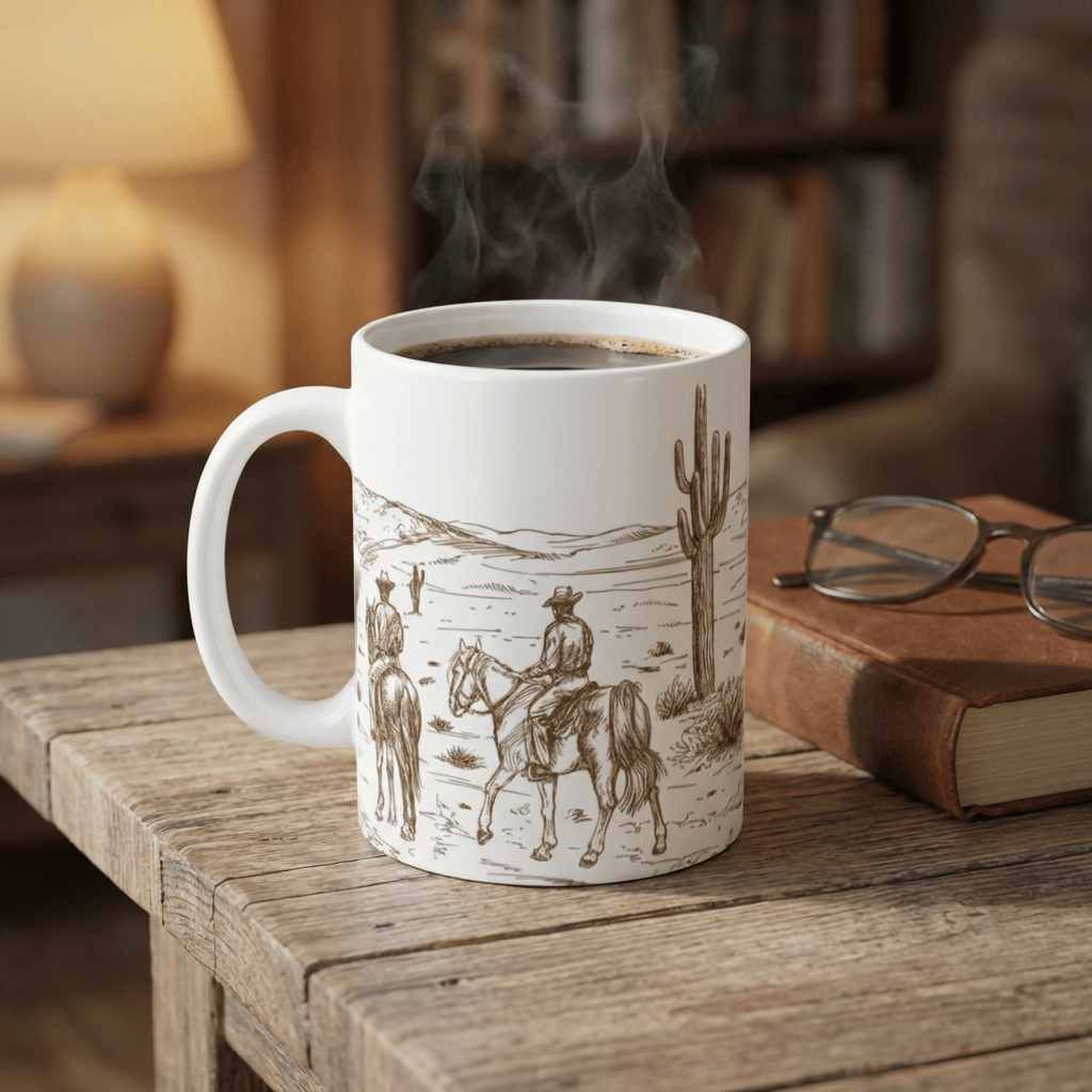 Cowboy Trail Sketch Coffee Mug