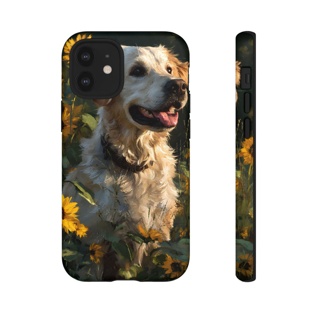 Golden Retriever Sunflower Phone Case