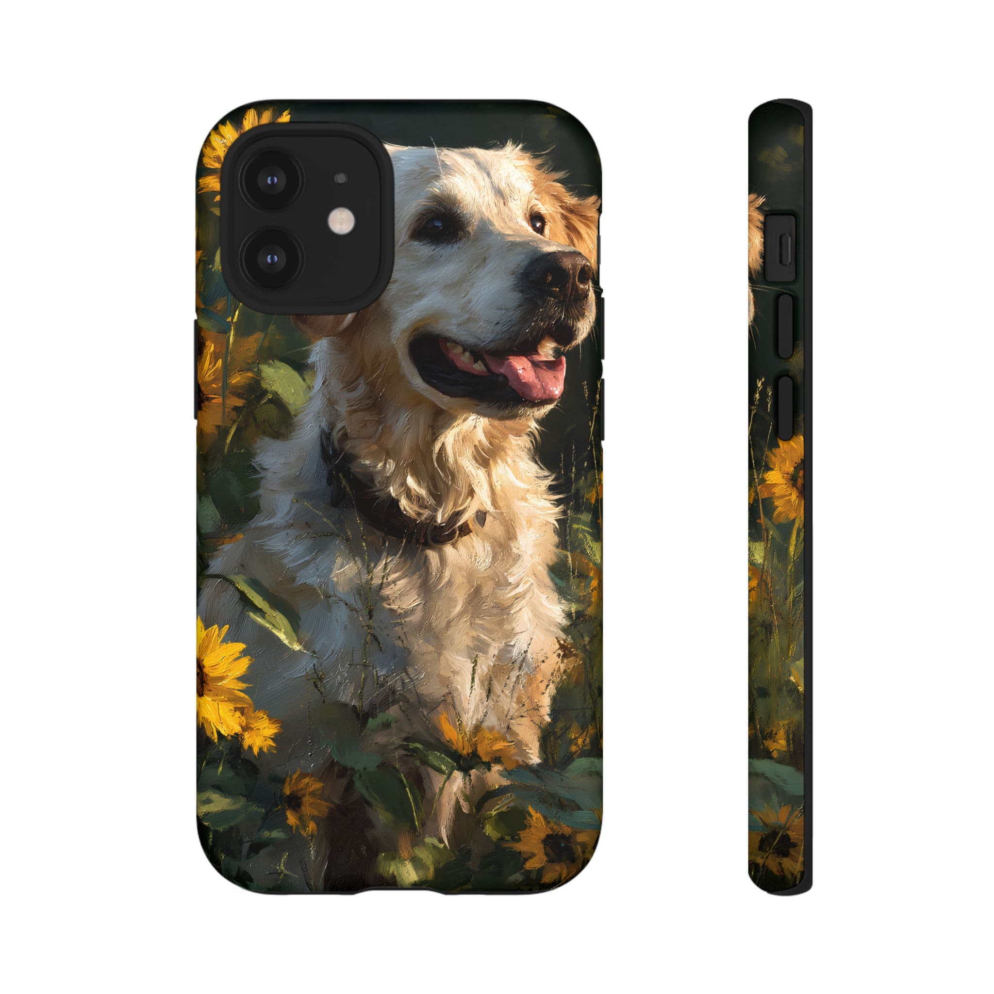 Golden Retriever Sunflower Phone Case
