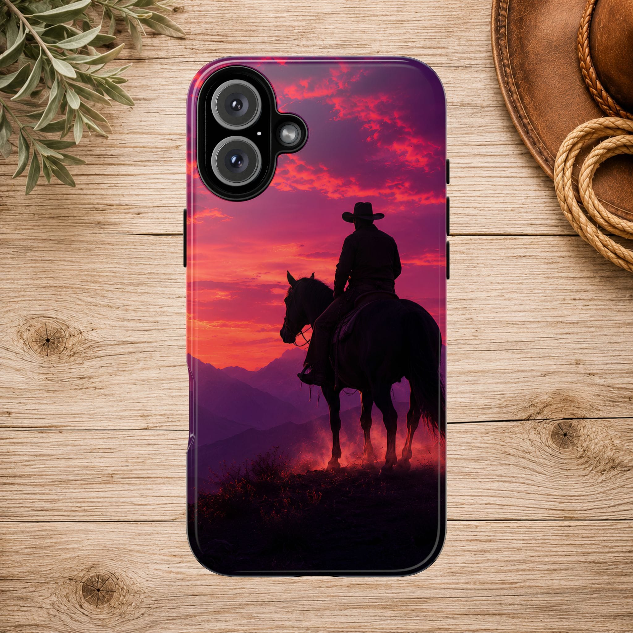 Cowboy Sunset Horseback Phone Case