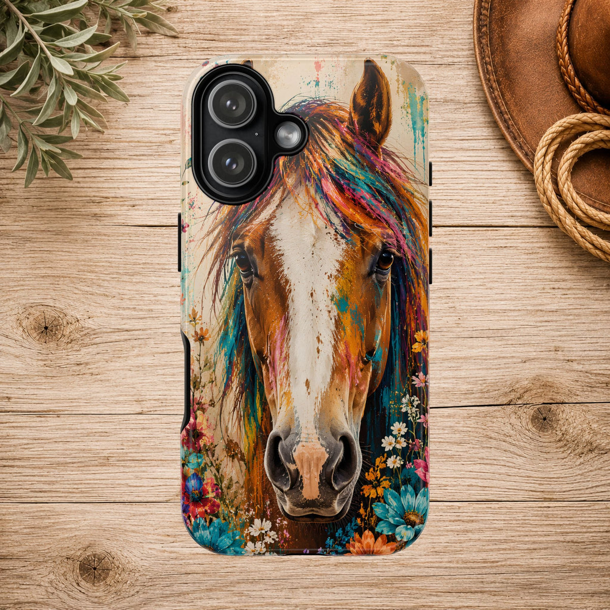 Boho Wildflower Horse Phone Case