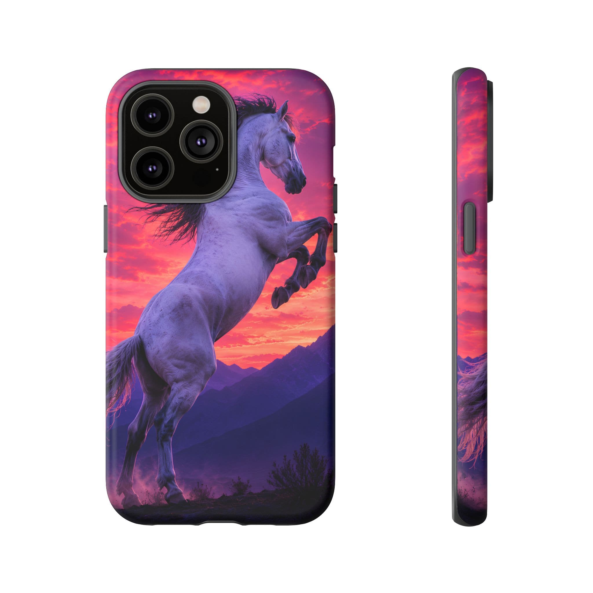 Rearing White Horse Sunset Phone Case