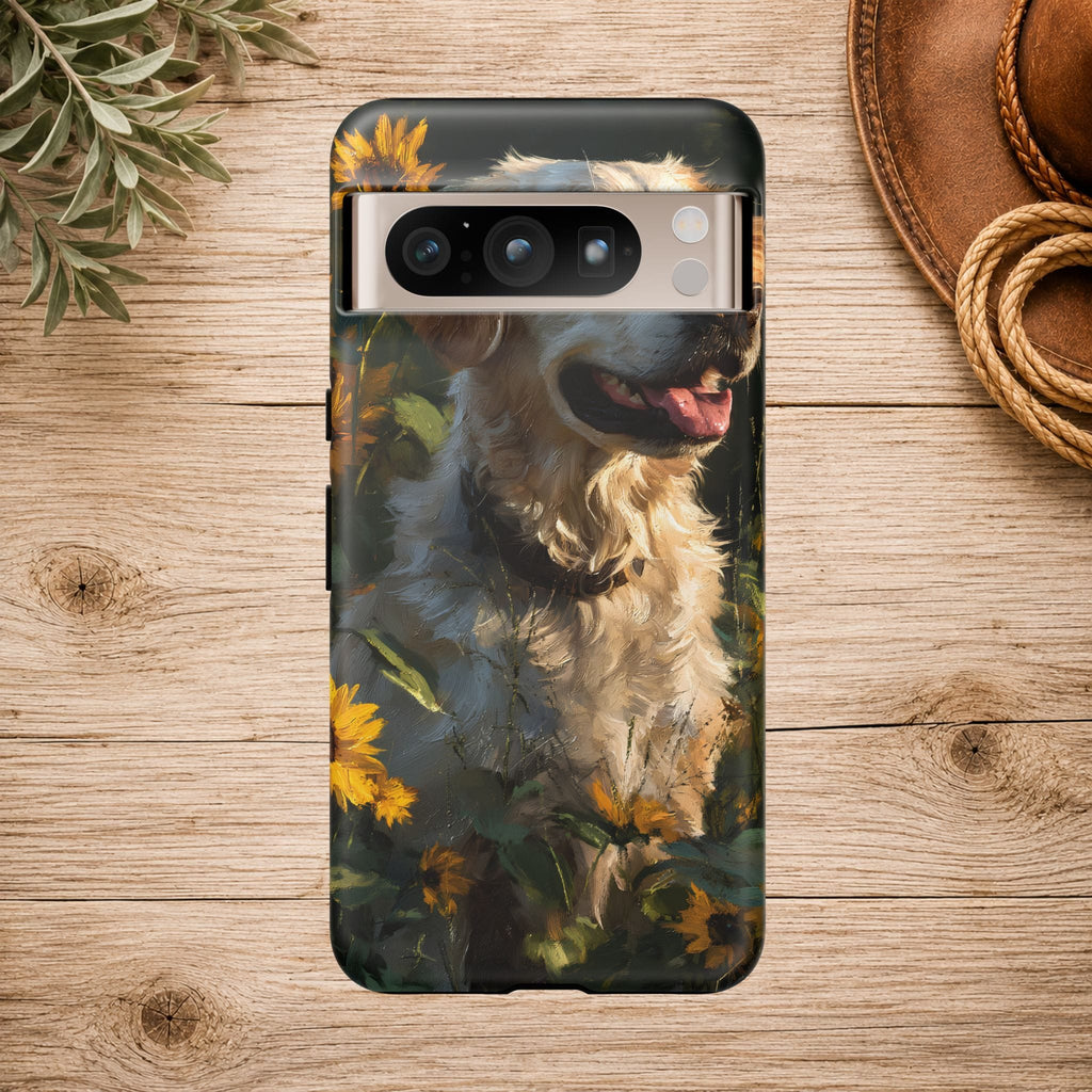 Golden Retriever Sunflower Phone Case