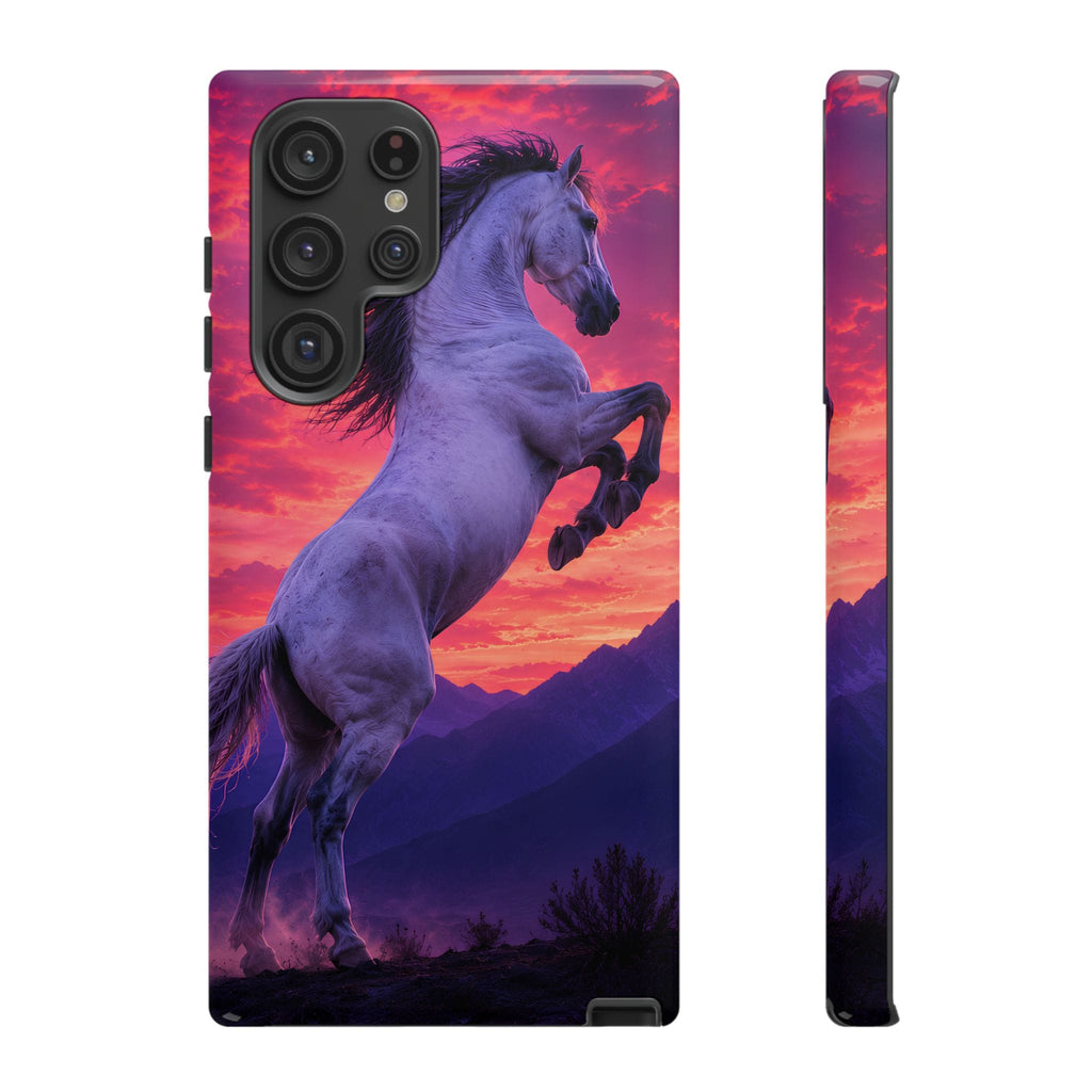 Rearing White Horse Sunset Phone Case